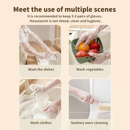 20 PCS Large ，Extra Long Disposable Cleaning Gloves, 23.6 inch Waterproof Long Sleeved Gloves, Suitable For Household Cooking, Dishwashing, Hair Dyeing, Etc