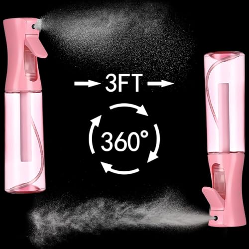 Spray Bottle For Hair,Continuous Spray Bottle, Fine Mist Empty Spraying Water Bottles for Plants, travel, Salons,Ironing and Cleaning (Pink) - color: Pink