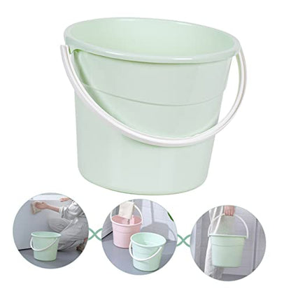 Cabilock 1pcs Water Storage Bucket Sturdy Utility Pail Handle for Home Cleaning Fishing and Outdoor Use Material Convenient and Practical Design - color: Green