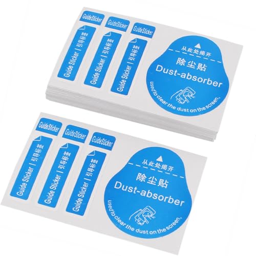 uxcell 50pcs Dust Removal Stickers, Computer Cellphone Tablet Screen Cleaning Decals, 8 x 5cm Laptop Absorber LCD Dusting Stickers Tools for Cell Phone Tempered Glass Screen Film