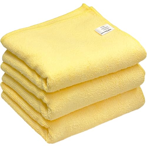 Simple Houseware 3-Pack Microfiber Cleaning Towels, Heavy-Duty & Reusable Cloths for Home, Kitchen, and Car, 16" x 24", 325 GSM - size: 3 Pack