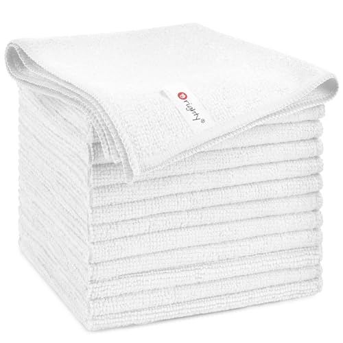 Orighty Microfiber Cleaning Cloth, 12 Pack Microfiber Towels for Cars, Highly Absorbent Car Cleaning Supplies, Lint Free Cloths Clean Rags for Car Care, House, Kitchen, 12x11 inch, White - color: White, size: Pack of 12