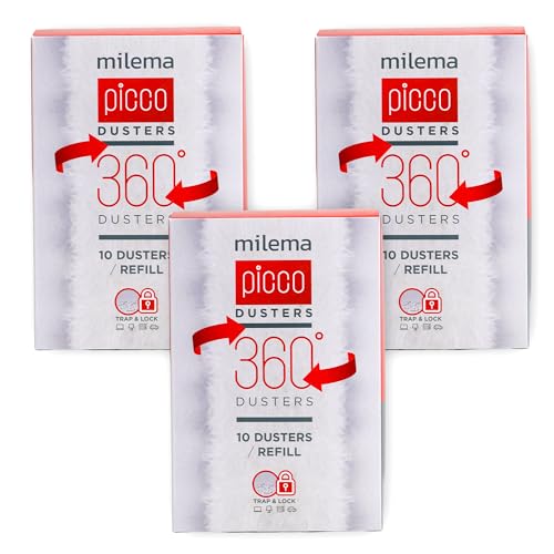 milema Picco 360 Double-Sided Microfiber Duster Cleaning Refill Pads (White, 30 Count Refills) - size: 30 count Refills