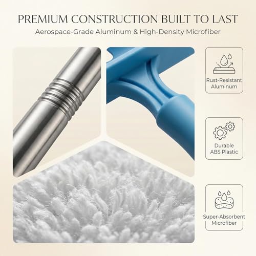 Lightweight Home Cleaning Brush Extra-Long Telescopic Adjustable Rod for Flooring Carpet Clean Household Cleaning Mop (1 Mop with 2 Sponge) - color: 1 Mop With 2 Sponge