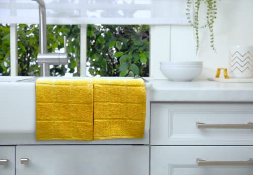 100% Cotton Terry Dish Cloth & Dish Towel, 6 Pack, Super Soft and Absorbent Kitchen Towels, Perfect for Kitchen Cleaning and Dish Washing (Yellow 6 Pack) - color: Yellow 6 Pack