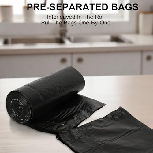 40 Count 13 Gallon Drawstring Trash Bags, Heavy Duty Unscented Garbage Bags, Extra Strong, Tear & Leak Resistant, for Kitchen, Home, Office, Fits 40-60L Bins (Black) - color: 13 Gallon-Black