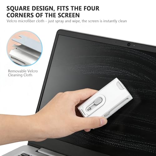 TENOC 8 in 1 Multi Function Cleaning Kit, Keyboard Cleaner for Laptop Phone Earbuds, Portable Electronic Cleaning Tool with Brush Keycap Puller Cloth for Office Home, White