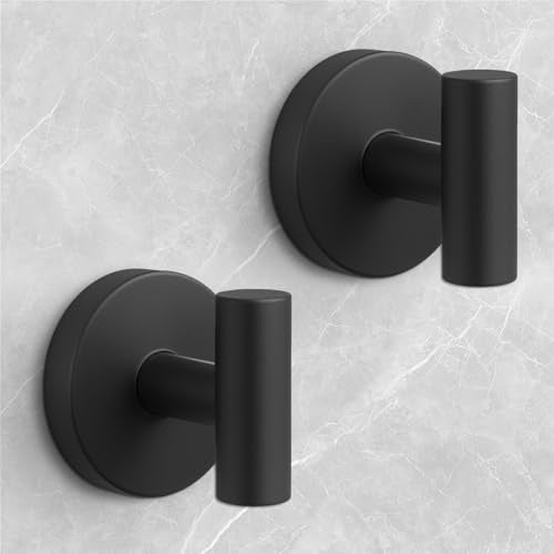Shower Hooks for Inside Shower,No-Drill Removable&Reusable Towel Hooks for Bathroom,Heavy Duty Suction Cup Hooks for Glass Window,2 Packs(Black) - color: Black, size: 2 Pack