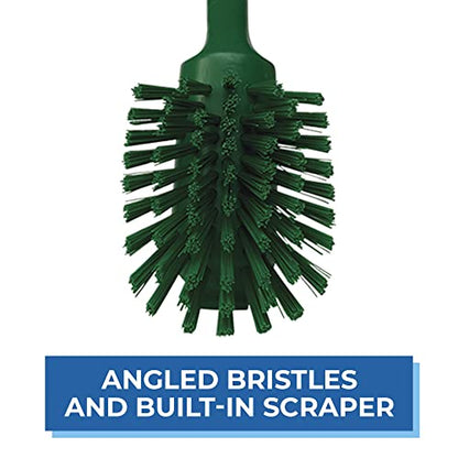 Vikan 42372 Brush,Dish,Scraping Edge,Medium,11",PP/PBT,Green - color: Green