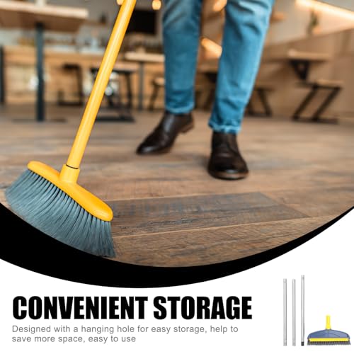 Mipcase Long Handle Floor Scrub Brush for Bathroom and Kitchen, Stiff Bristle Crevice Cleaning Brush with 126cm Extendable Handle, Blue-Yellow Hard Bristle Floor Scrubber for Tile