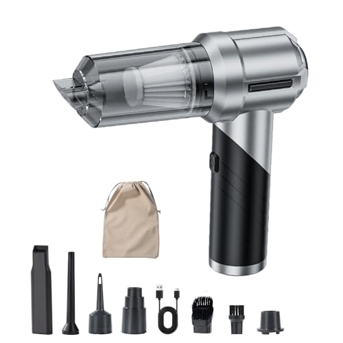 Handheld Foldable Car Vacuum, 4-in-1 18000PA Mini Vacuum Cleaner Portable Cordless, Air Blower, High Power Air Duster with Brushless Motor, for Car, Home, Office, Camping (Black) - color: Black