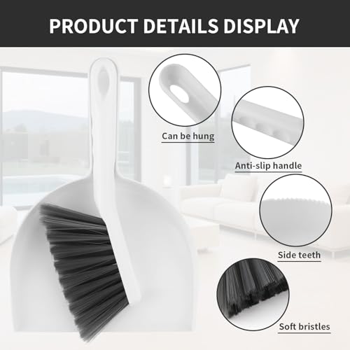 Small Broom and Dustpan Set, Dustpan and Brush Set, Small Brush and Dustpan Set, Mini Handheld Dustpan and Brushes Combo for Home, Desktop, Kitchen, pet
