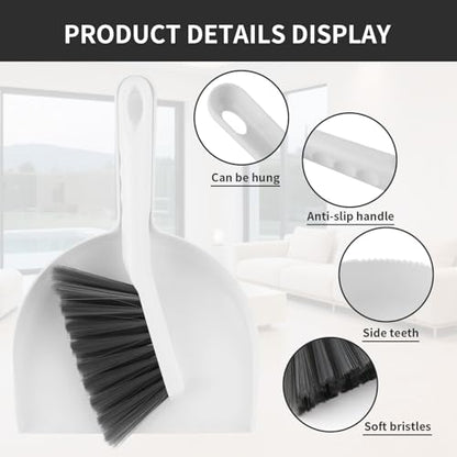 Small Broom and Dustpan Set, Dustpan and Brush Set, Small Brush and Dustpan Set, Mini Handheld Dustpan and Brushes Combo for Home, Desktop, Kitchen, pet