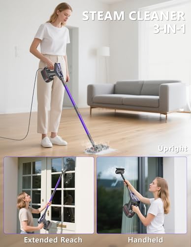 Steam Mop for Floor Cleaning, Heavy Duty All-in-One Steam Cleaner for Home with Detachable Handheld Steamer, for Hardwood, Tile, Walls, Grout, Windows, Furniture and Decks