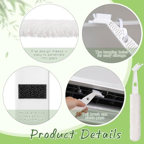 Air Conditioner Cleaner Set Mini Split Cleaning Kit Under Fridge Cleaning Tool Window Unit Kit with 5 Replaceable Brush Clothes for Refrigerator Air Conditioner, No Disassembly Furniture Appliances