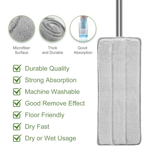 Mop Pads Replacement, 6 Pack mop Head Replacement Washable Microfiber Pads (XF-Padsx6) - size: XF-Padsx6