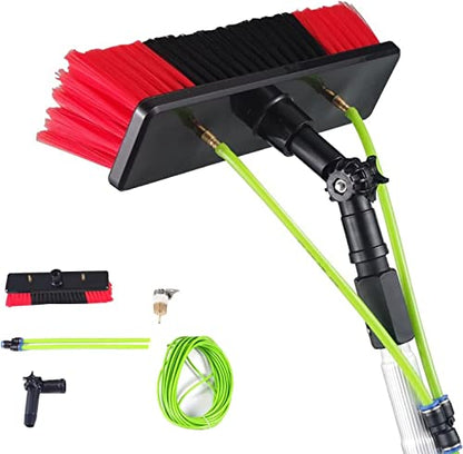 5m-12m Window Cleaning Pole, Window Cleaner Kit, Water/Hose Fed Pole, Window Cleaning Brush Equipment, Cleaning Photovoltaic and Solar Panels11m Rod 30cm Brush Head - color: 30cm Brush Head, size: 11m pole