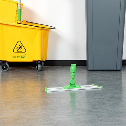Restaurantware Aluminum Mop Frame - 16 Inch - Lightweight Swivel Cleaning Tool - Industrial Slim Design - Green