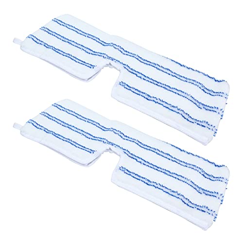 2 Pack Microfiber Mop Replacement Heads Compatible with O-Cedar Dual Action Flat Mop for Dry/Wet Use, Machine Washable Reusable Flip Mop Refills All Surface Cleaning(Blue White Stripe) - color: Blue & White Stripe Microfiber Mop Pads | Reusable, Machine-w