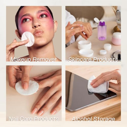 10oz Purple Push Down Pump Dispenser Empty Refillerble Bottle with Flip Top Cap - for Nail Polish, Travel, Cosmetics Packaging - color: Purple, size: 10 Ounce - 1 Bottle