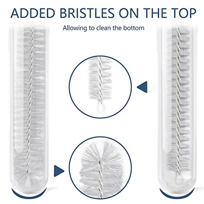 Straw Cleaner Brushes Sets, 12 Pieces 8.2 Inch Botthle Cleaning Brush and Nylon Tube Brush Brush Kit for Sippy Cup, Tumbler, Water Bottle, Drinking Straw (White) - color: 8.2 Inch White Cleaning Brushes
