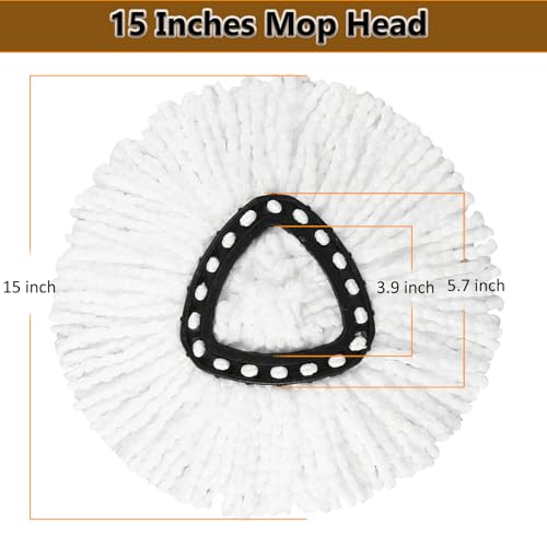 20Pack Spin Mop Replacement Heads,100% Microfiber Mop Head Replacement Compatible with Triangle Spin Mop, Easywring 1-Tank System, Easy Cleaning, Microfiber, Machine Washable - size: 20Pack