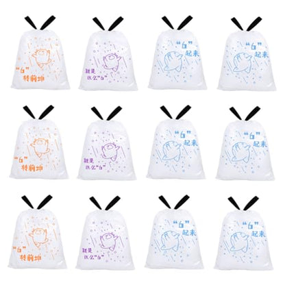 Thickened Kitchen Trash Bags with Drawstring 69pcs 50x55cm Portable Garbage Bags for Home Use Compatible with Bin Diameter ≤37cm