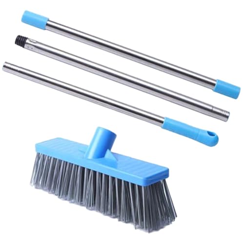 KALLORY Long Handle Floor Scrub Brush with Stiff Bristles Grout Cleaning Scrubber for Bathroom and Outdoor Tile Floors Sturdy Cleaning Brush for Shower Kitchen