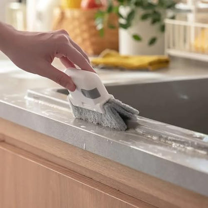 2PCS Crevice Cleaner 2-in-1 Groove Cleaning Tool - Window Frame & Door Track Brush - Handheld Sill Gap Scrubber for Home & Boat Cleaning