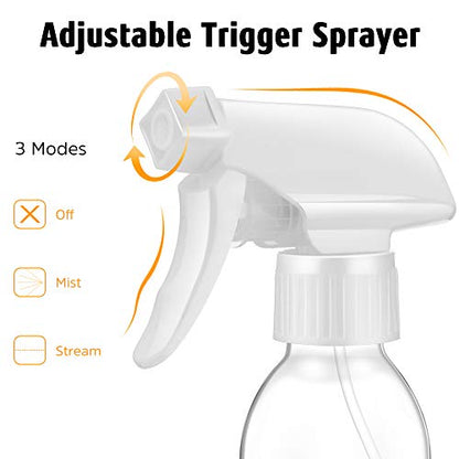 Tecohouse Glass Spray Bottles 4 OZ, Empty Small Spray Bottles 2 Pack for Essential Oils, Cleaning Solutions, Plants, Hair Mister, withDurable Nozzle, Labels, Funnel, Pipettes Clear - color: Clear White Lids