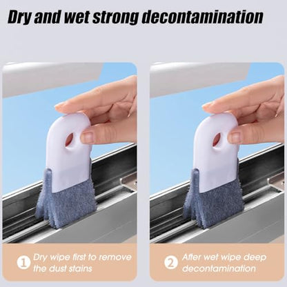 Groove Cleaning Brush Window Track Cleaner Window Sill Cleaner Sliding Door Track Crevice Clean Brushes,White - color: White
