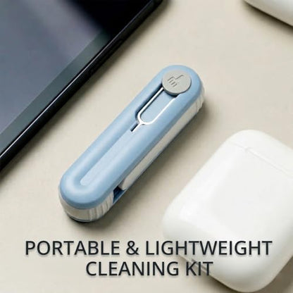 Electronic Cleaning Kit for Earbuds Phone, 3-in-1 Cleaner Tool with High-Density Brush SIM Ejection Pin, Portable 2.8in Case for AirPods iPhone Tablet Charging Port - Blue - size: 3-in-1