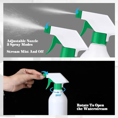 Tanlade 30 Pcs Plastic Spray Bottles 16 oz Leak Proof Squirt Bottle Refillable Empty Spray Water Mist Sprayer with Nozzles for Hair Essential Oil Cleaning Solutions Plants Pets(Green) - color: Green