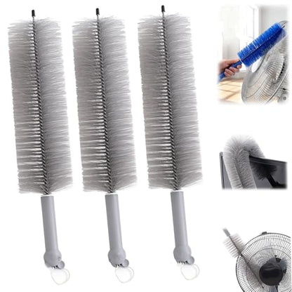 Fan Cleaning Brush Bendable Cobweb Duster Cobweb Duster, Bendable Fan Duster, Plastic Fan Cleaner Brush, Microfiber Head Dusting Brush (Gray-3PCS) - color: Gray-3pcs