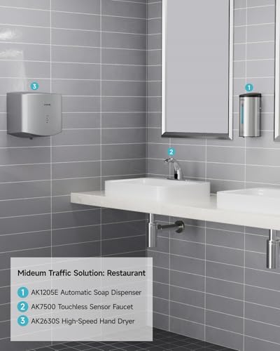 AIKE Classic Automatic Soap Dispenser,25 oz Liquid Wall Mount,Brushed Stainless Steel Finish Model AK1205E - color: Brushed Stainless Steel