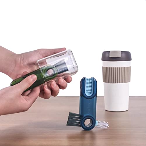 3 in 1 Cup Lid Gap Cleaning Brush Set, Multifunctional Insulation Bottle Cleaning Tools, Mutipurpose Tiny Silicone Cup Holder Cleaner, Home Kitchen Cleaning Tools - color: Blue+green+grey