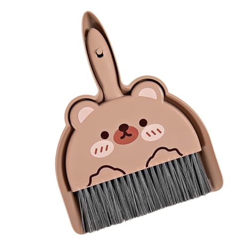 Mini Dustpan and Brush Set, Cartoon Portable Cleaning Broom with Dust Pan, Handheld Dust pan with Cleaning Brush Combo for Desk Keyboard Countertop (Bear) - size: Bear