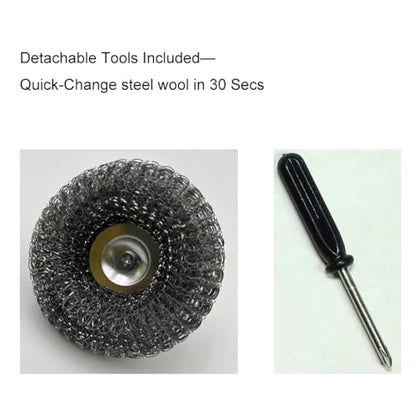 Steel Wool Scrubber, Oven Cleaner Brush, Stainless Steel Scrubber and Crevice Brushes Cleaning Set for Dishes, Iron, Pots, Stoves, Barbecue Grills, Sink