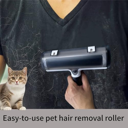 Wokaku Roller Pet Hair Remover Lint Brush with Self-Cleaning Fur Bin and Ergonomic Handle for Furniture Couch Carpet Car Seat Bedding Clothes Multi-Surface Dog Cat Hair Removal Tool