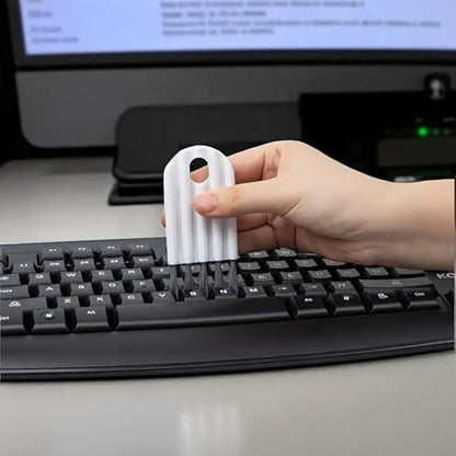 2 Pack Multi-Use Gap Cleaning Brush, Portable Keyboard & Cup Lid Cleaner, Dual-Purpose Nylon Bristle Brush for Keyboards, Water Bottle Lids, Car Gaps & Small Crevices (White)