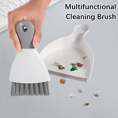 Mini Dustpan and Brush Set Portable Table Top Cleaning Brush and Dustpan Set Dining Table Crumb Sweeper with Soft Bristles Multipurpose Desktop Keyboard Cleaning Tools for Home Office