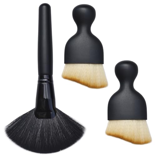 3 Pack Exquisite Microfiber Duster Brush, Car Interior Cleaning Tool, Small Barber Duster Tool, Hair Cutting Brush, Small Dust Cleaning Tools