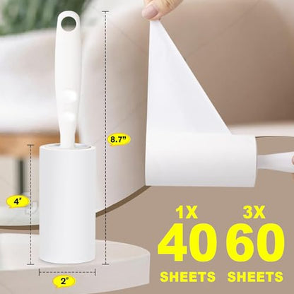 Extra Sticky Lint Rollers Pet Hair Remover for Laundry Clothes Furniture Carpet,Total 100 Sheets Lint Rollers Refills Dog Cat Hair Lint Remover Brush Couch