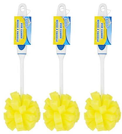 Dishwashing Foam Sponges with Handles Bottle/Glass Scrubbers 3Pack