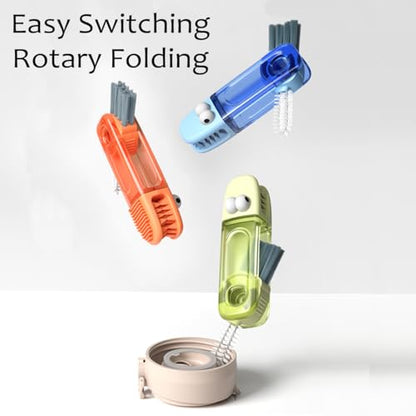 4-in-1 Bottle Cleaning Brush Set, Multifunction Silicone Cup Lid Gap Cleaner, Home Kitchen Crevice Cleaning Tools, 3 Pcs, Red - color: 3 Pcs_red
