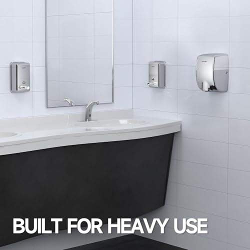 anydry Commercial Manual Soap Dispenser, Durable Polished Stainless Steel Finish, 37oz (1100ml) Liquid, Wall-Mounted for Bathroom & Kitchen - color: Polished