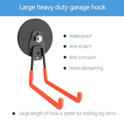 Heavy Duty Large Magnetic Hooks, Strong Magnet Hooks for Garden Tools,Hose,Straps,Steel Pegboard,Workshop,Anti-Scratch EV Charger Holder,Magnetic Cable and Tool Holder(4 Pack) - style: Large L/4 pack 26-130lbs