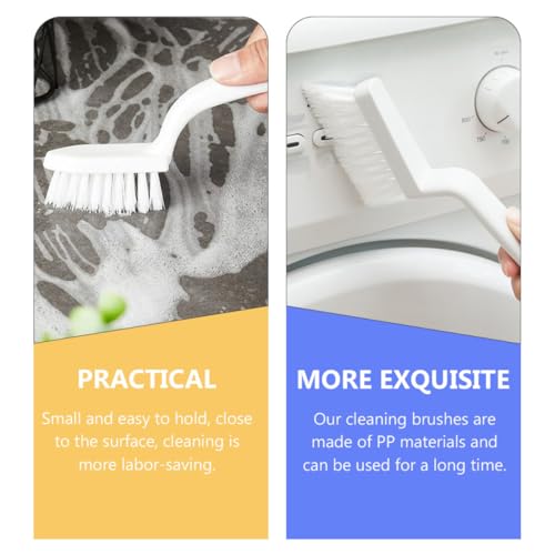 Homoyoyo Crevice Cleaning Brush Set 5pcs White Plastic Bristle Floor Gap Window Track Cleaning Tool for Home Kitchen Groove and Corner Dirt Removal