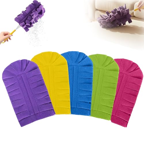 Reusable Dusters for Cleaning, 360° Washable Duster Pads, Heavy Duty Reusable Duster Refills, Electrostatic Fleece Dusting Pads for Home & Office (5PC-Mix) - color: 5pc-mix