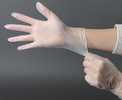 Daxwell Vinyl Gloves, Powder Free, Small, Clear, F10001296 (Case of 1,000, 10 Boxes of 100) - size: Small